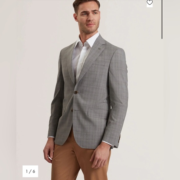 Ted Baker Light Gray Checkered Blazer - Picture 1 of 14
